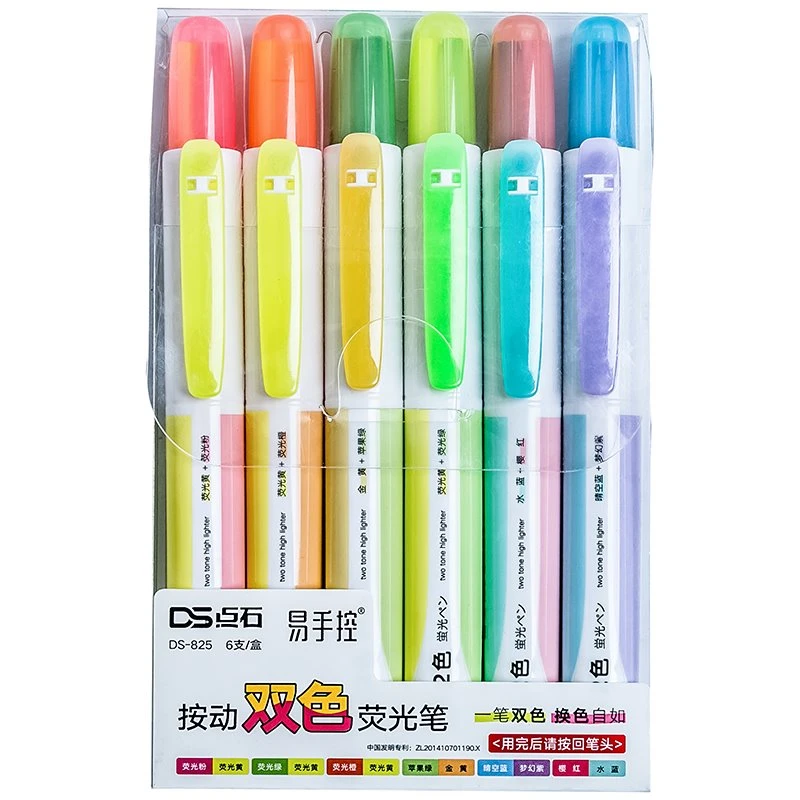 2 farver i 1 spids Retractable Highlighter