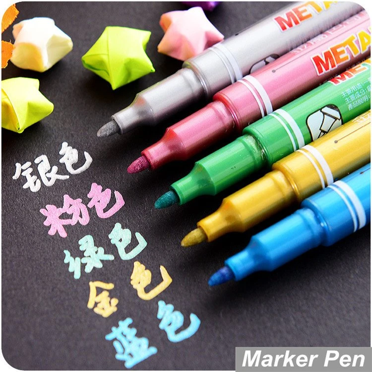 5 Stk Metallic Farve Marker Pen