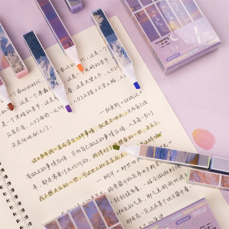 5 stk Sæt Special Printing Highlighter