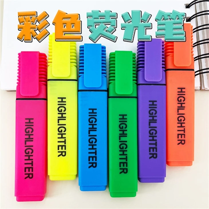 6 farver sæt Candy Color Highlighter Marker Pen